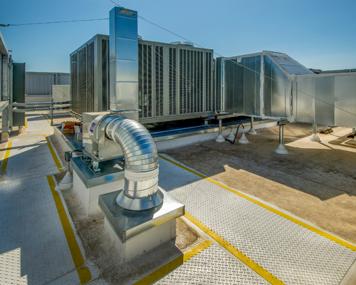 a commercial HVAC system on a rooftop